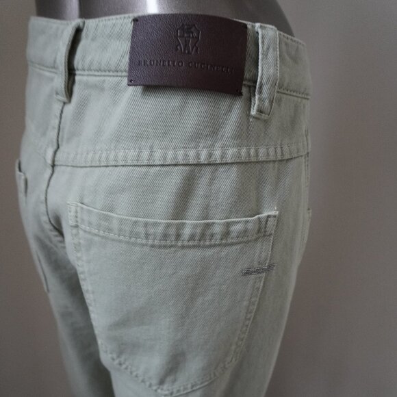 Brunello Cucinelli Monili Jeans Sage Denim Straight Leg Denim Size 6 - Picture 7 of 8